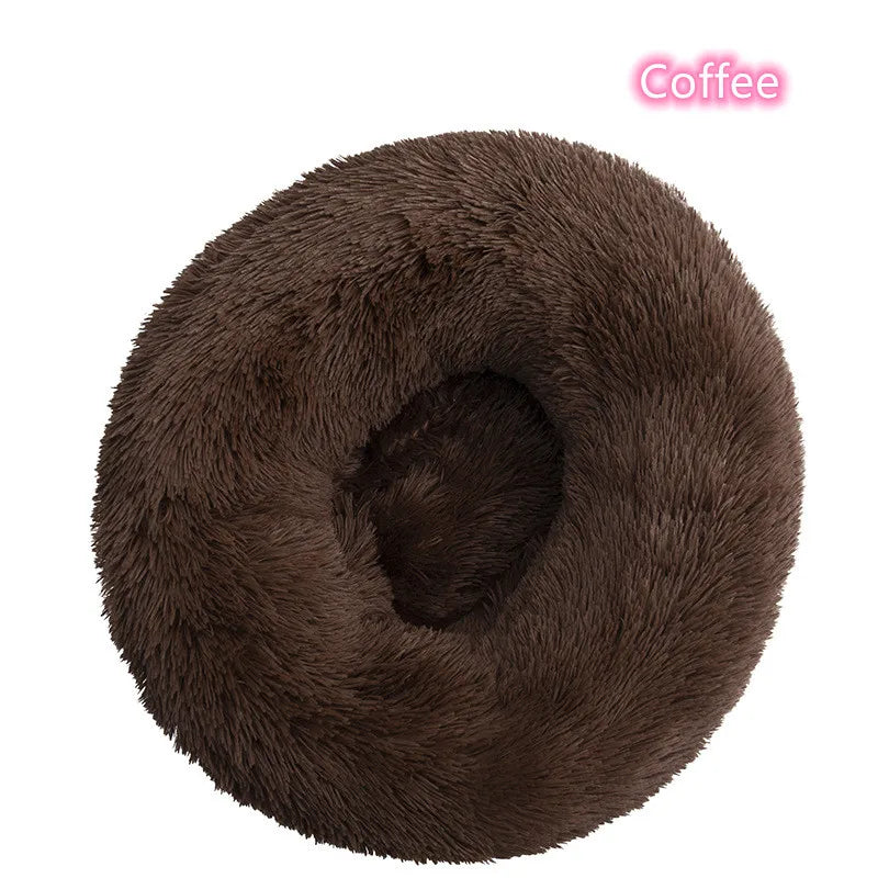 Super Soft Pet Cat Bed - Plush Donut Calm Bed Washable Sleeping Artifact