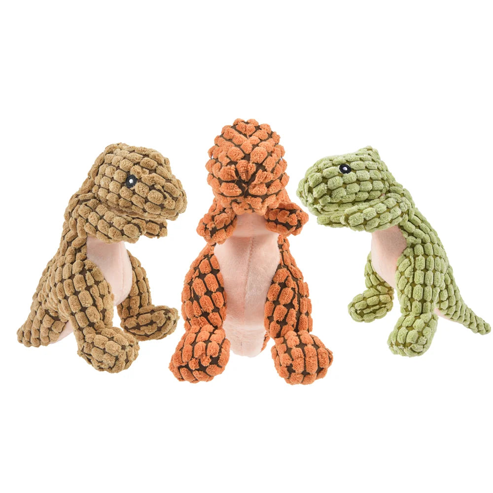 Plush Dinosaur Interactive Dog Chew Toys - Pet Supplies for Small Dogs