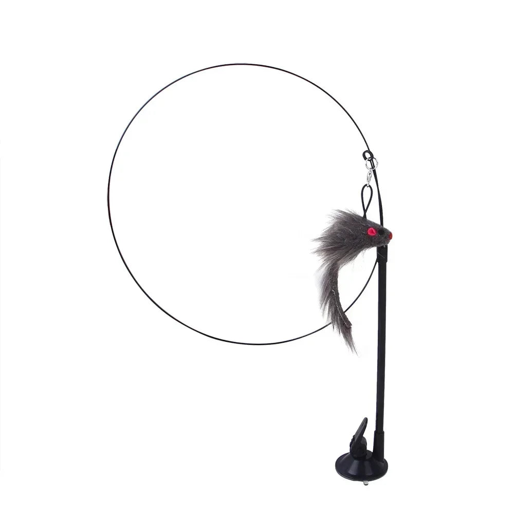 Interactive Bird Cat Toy - Feather Wand with Bell