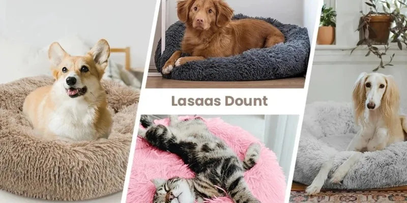 Super Soft Pet Cat Bed - Plush Donut Calm Bed Washable Sleeping Artifact