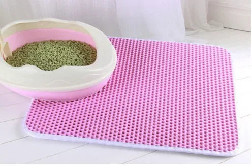 Cat Litter Mat Double Layer Waterproof - Non-Slip Washable Clean Pad with Gift