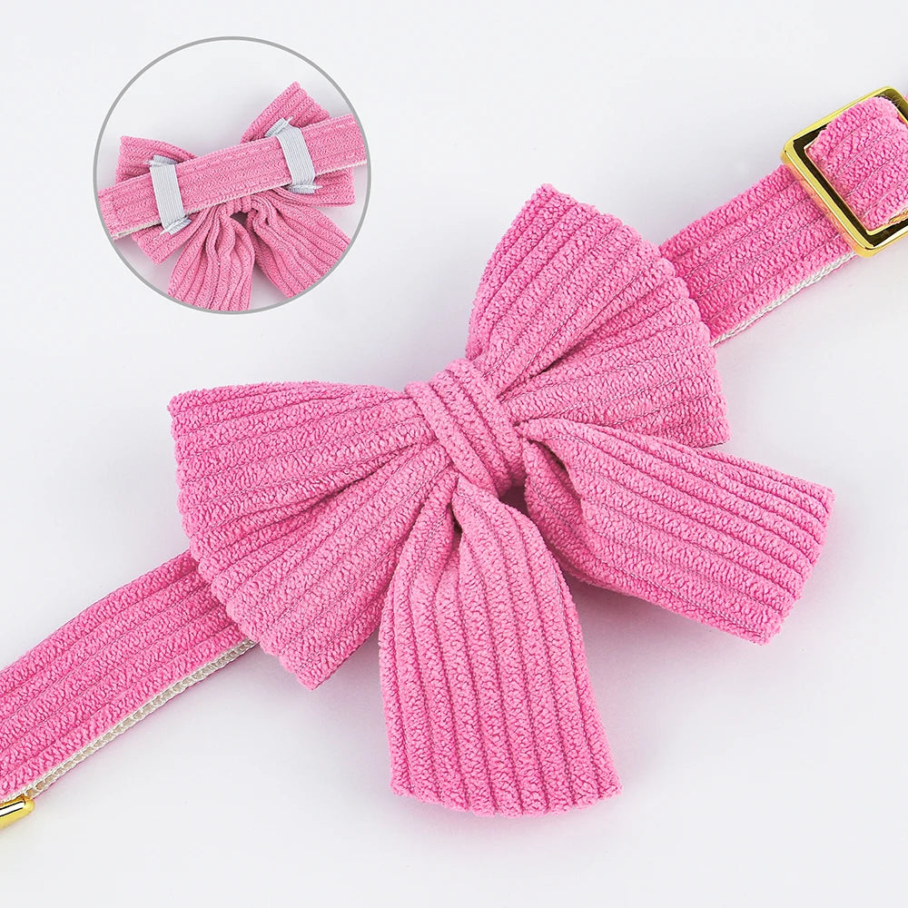 Personalized Dog Collar Adjustable Puppy Dogs Collars Pet Custom ID Necklace With Bowknot Cute For Small Medium Dogs Chihuahua