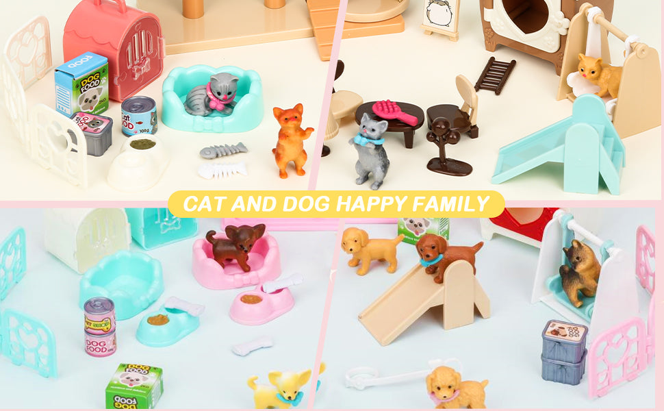 Children's Cat Toys Pretend Play Set - Interactive Role Playing Care Center
