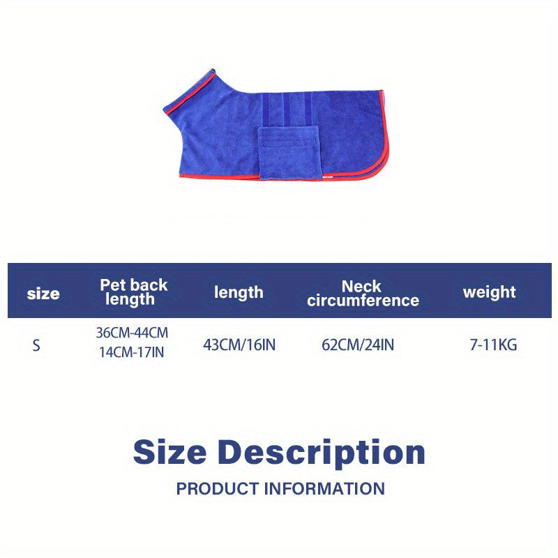Super Absorbent Dog Bathrobe - Quick-Dry Towel for All Sizes