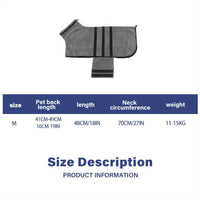 Super Absorbent Dog Bathrobe Towel - Quick-Drying for All Breeds