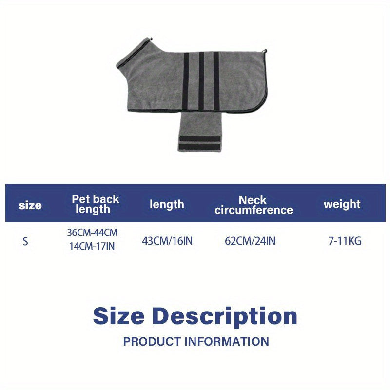 Super Absorbent Dog Bathrobe - Quick-Dry Towel for All Sizes