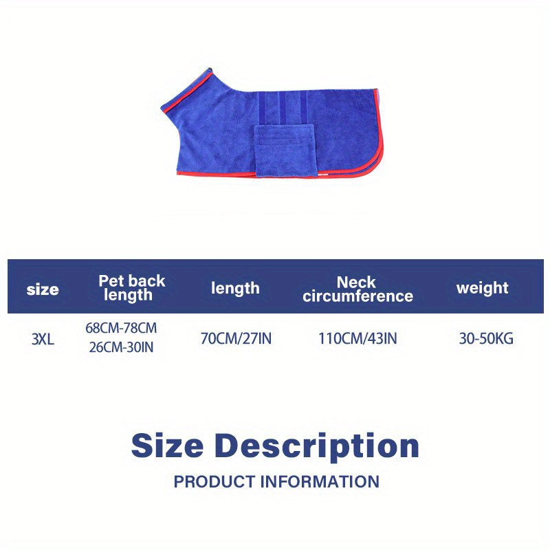 Super Absorbent Dog Bathrobe Towel - Quick-Drying for All Breeds