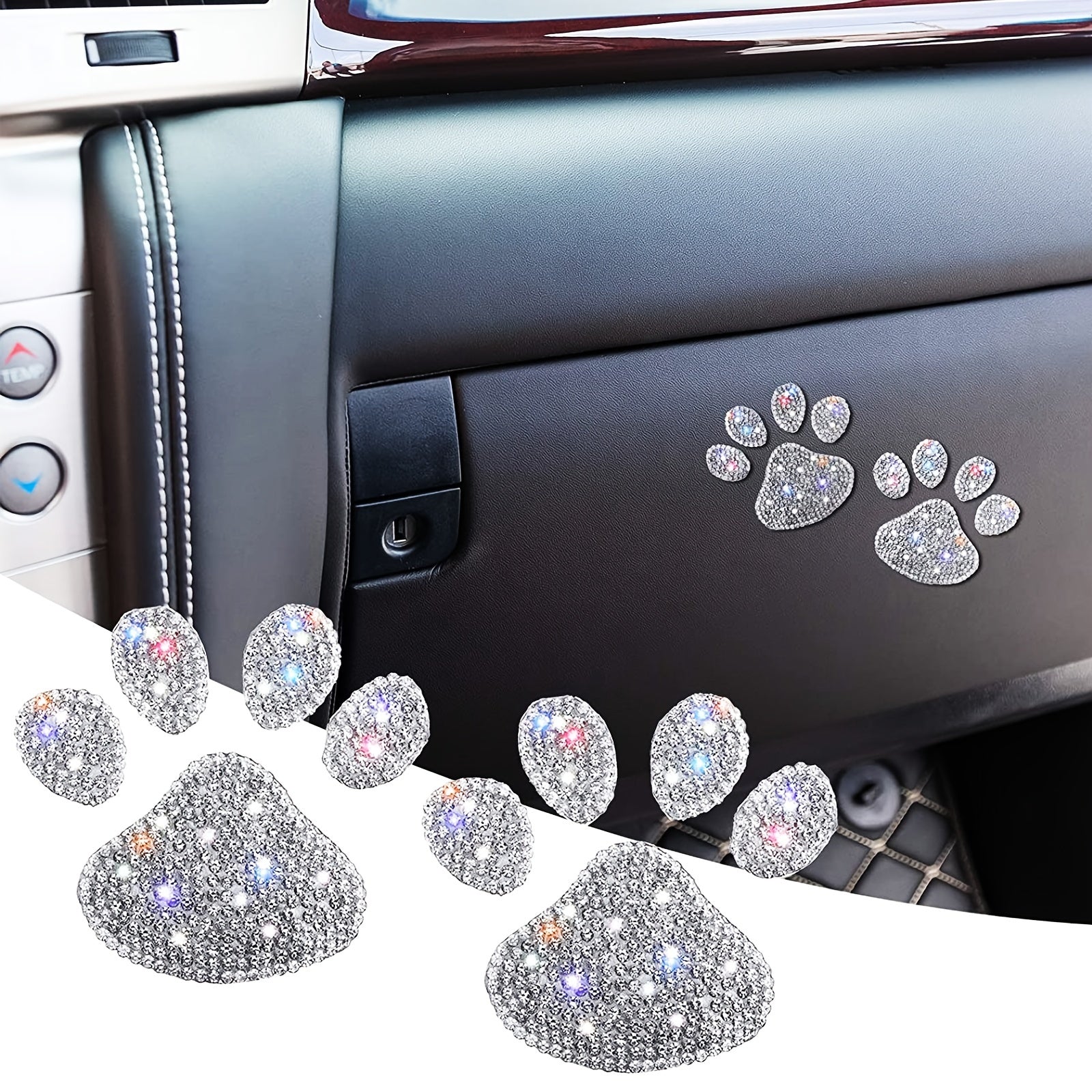 Sparkling Paw Print Car Decal