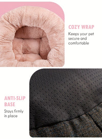 Cat Bed For Indoor Cats - 20 Inch Round Plush Pet Bed For Small Dogs & Cats Up To 11 Lbs, Cozy Donut Cuddler With Raised Rim & Anti-Slip Bottom, Washable Fluffy Calming Bed For Kittens & Puppies, Ideal Holiday & Birthday Gift by Tail chasers