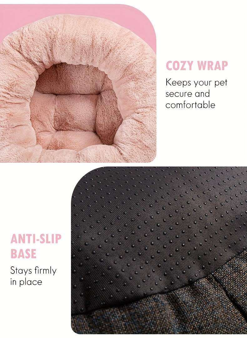 Cat Bed For Indoor Cats - 20 Inch Round Plush Pet Bed For Small Dogs & Cats Up To 11 Lbs, Cozy Donut Cuddler With Raised Rim & Anti-Slip Bottom, Washable Fluffy Calming Bed For Kittens & Puppies, Ideal Holiday & Birthday Gift by Tail chasers
