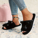 Black & White Cat Fleece Slippers