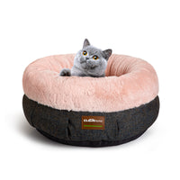 Cat Bed For Indoor Cats - 20 Inch Round Plush Pet Bed For Small Dogs & Cats Up To 11 Lbs, Cozy Donut Cuddler With Raised Rim & Anti-Slip Bottom, Washable Fluffy Calming Bed For Kittens & Puppies, Ideal Holiday & Birthday Gift by Tail chasers