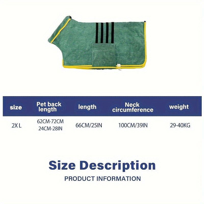 Super Absorbent Dog Bathrobe Towel - Quick-Drying for All Breeds