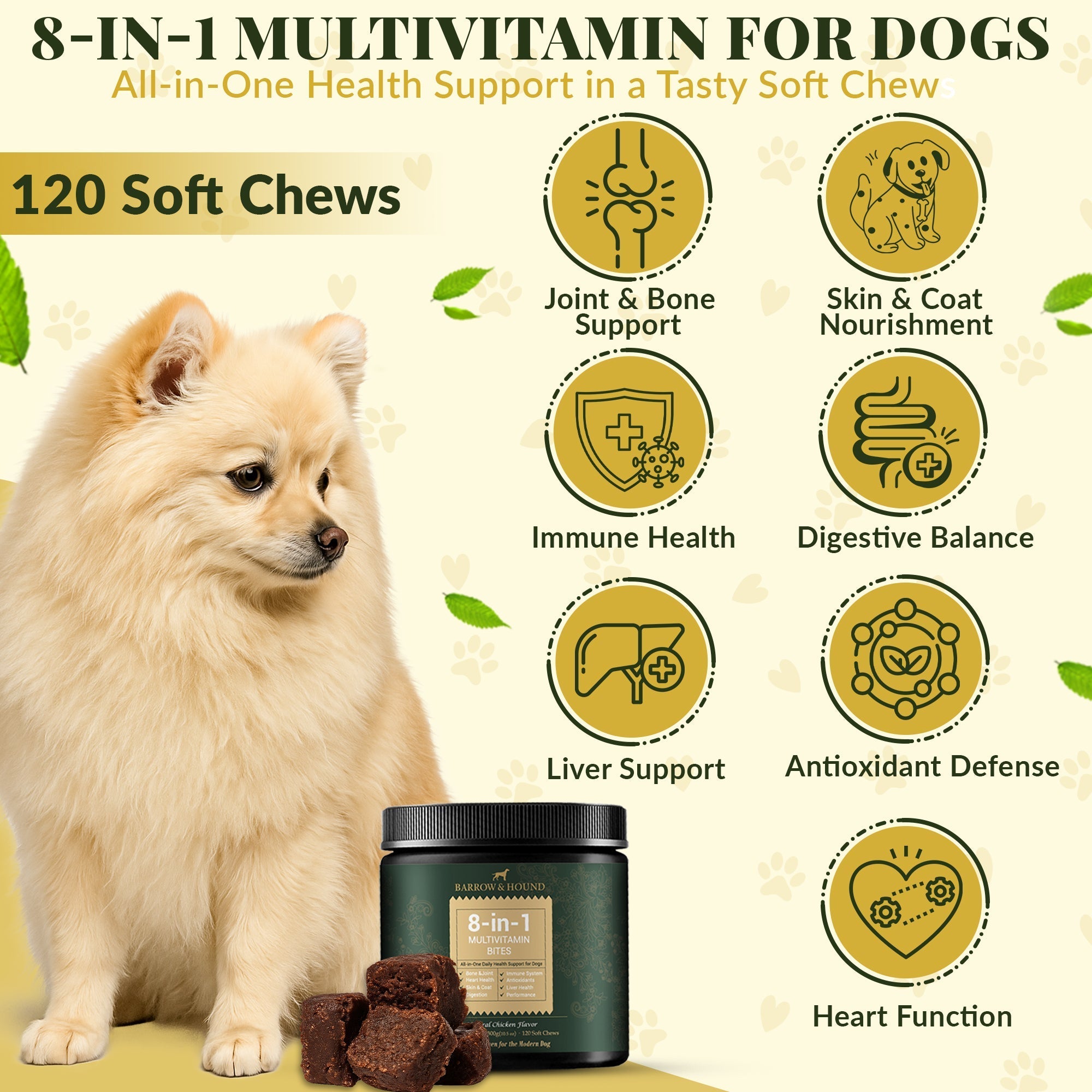 8-in-1 Daily Multivitamin Bites - Complete Health Support for Dogs