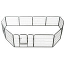 vidaXL Dog Playpen 12 Panels Steel 31.5"x23.6" Black-0