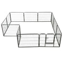 vidaXL Dog Playpen 12 Panels Steel 31.5"x23.6" Black-1