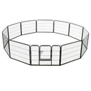 vidaXL Dog Playpen 12 Panels Steel 31.5"x23.6" Black-2