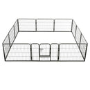 vidaXL Dog Playpen 12 Panels Steel 31.5"x23.6" Black-3