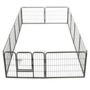 vidaXL Dog Playpen 12 Panels Steel 31.5"x23.6" Black-4