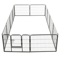 vidaXL Dog Playpen 12 Panels Steel 31.5"x23.6" Black-4