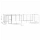 vidaXL Outdoor Dog Kennel Dog Pen Pet Crate Kennel Cage Fence for Yard Steel-4