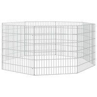 vidaXL Free Range Animal Enclosure 8-Panel 21.3"x23.6" Galvanized Iron-1