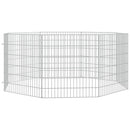 vidaXL Free Range Animal Enclosure 8-Panel 21.3"x23.6" Galvanized Iron-2