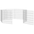 vidaXL Free Range Animal Enclosure 8-Panel 21.3"x23.6" Galvanized Iron-4