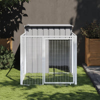vidaXL Dog House with Run Outdoor Dog Kennel Cage Shelter Galvanized Steel-16