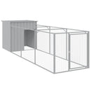vidaXL Dog House with Run Outdoor Dog Kennel Cage Shelter Galvanized Steel-11