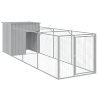 vidaXL Dog House with Run Outdoor Dog Kennel Cage Shelter Galvanized Steel-11