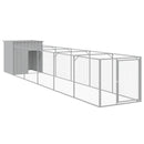 vidaXL Dog House with Run Outdoor Dog Kennel Cage Shelter Galvanized Steel-12