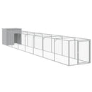 vidaXL Dog House with Run Outdoor Dog Kennel Cage Shelter Galvanized Steel-13