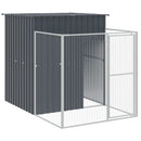 vidaXL Dog House Outdoor Dog Kennel Crate Shelter with Run Galvanized Steel-2