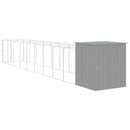 vidaXL Dog House Outdoor Dog Kennel Crate Shelter with Run Galvanized Steel-4