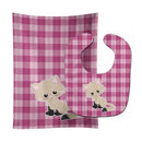 Kitten Cat on Pink Baby Bib & Burp Cloth BB6886STBU