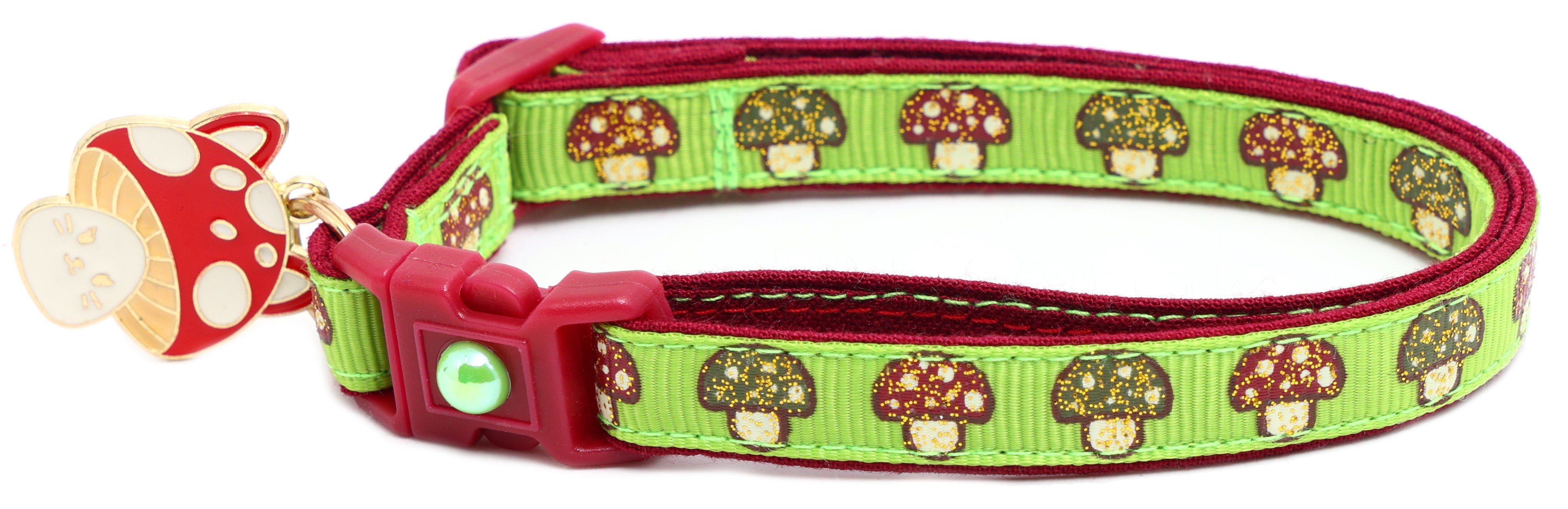 Woodland Mushrooms Breakaway Cat Collar-18