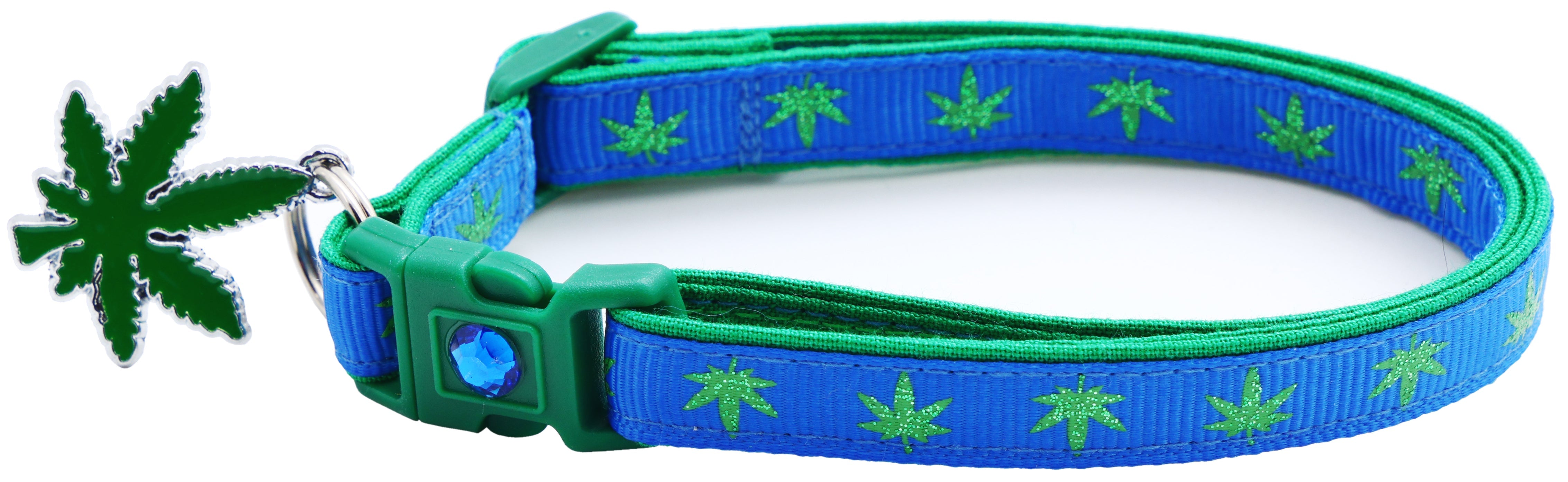 Marijuana Leaves Breakaway Cat Collar-37