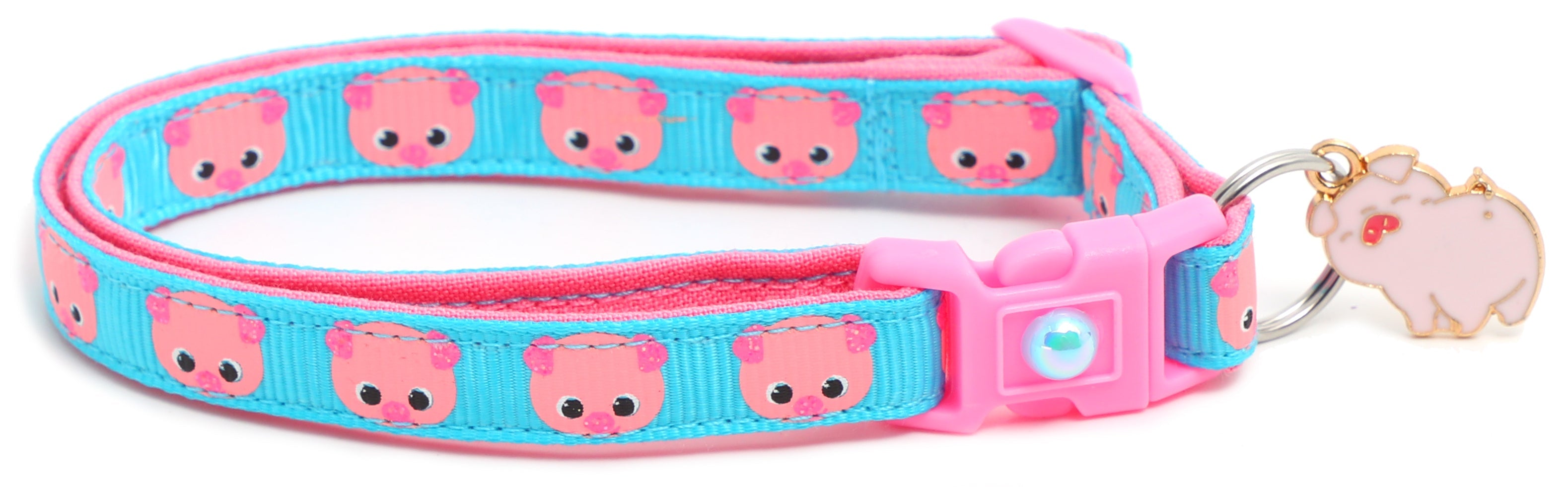 Pink Pigs Breakaway Cat Collar-2