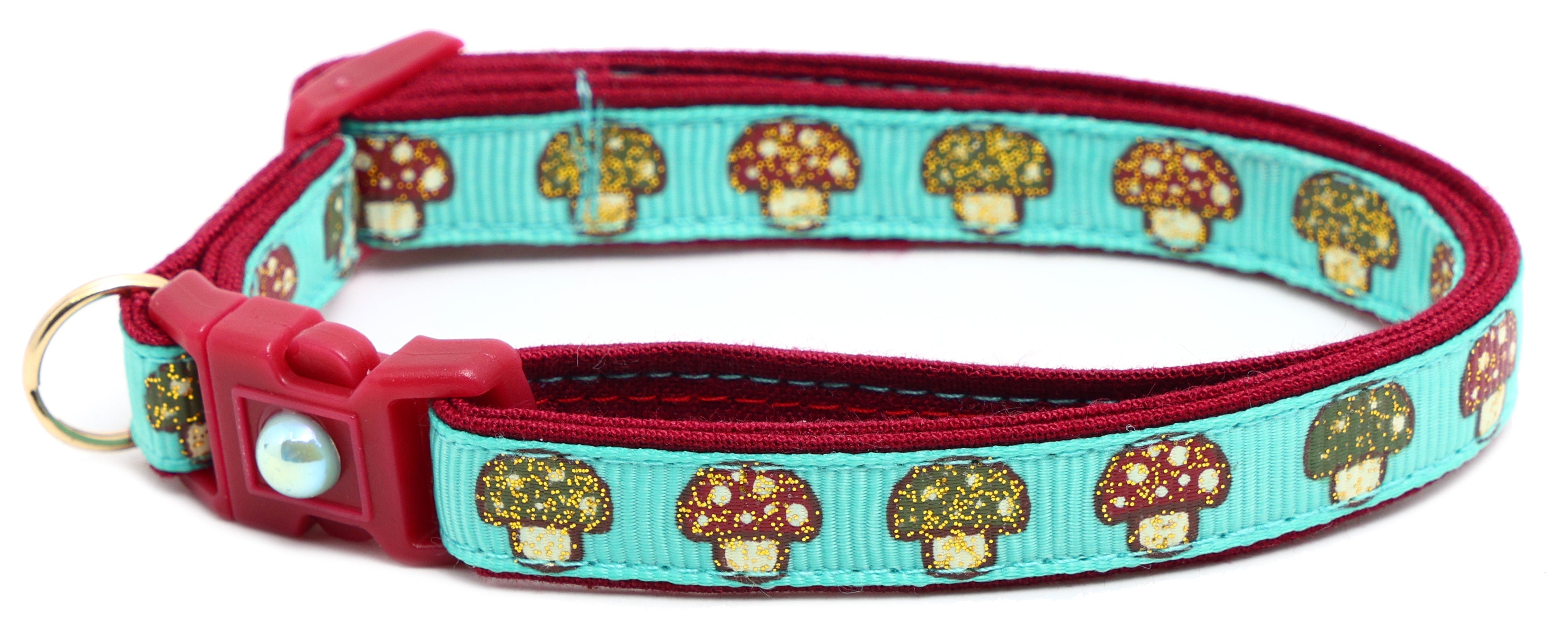 Woodland Mushrooms Breakaway Cat Collar-30
