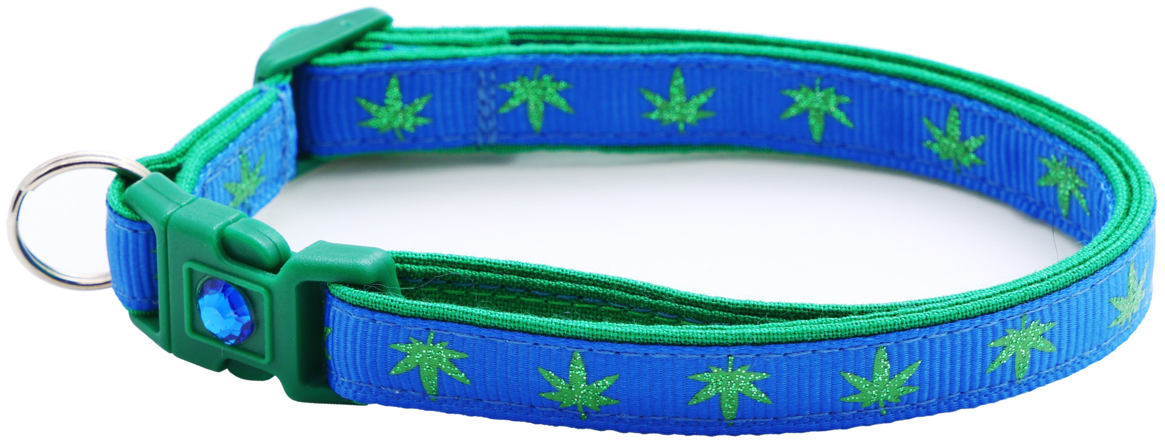 Marijuana Leaves Breakaway Cat Collar-71
