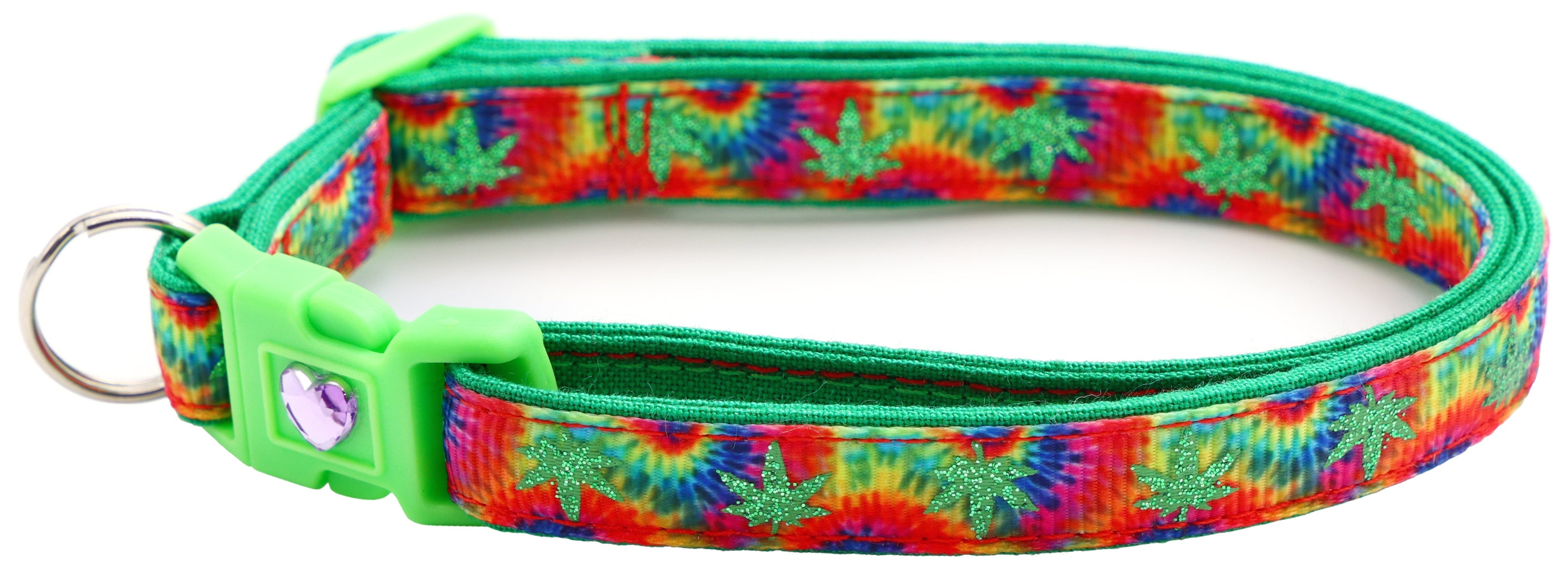 Marijuana Leaves Breakaway Cat Collar-67