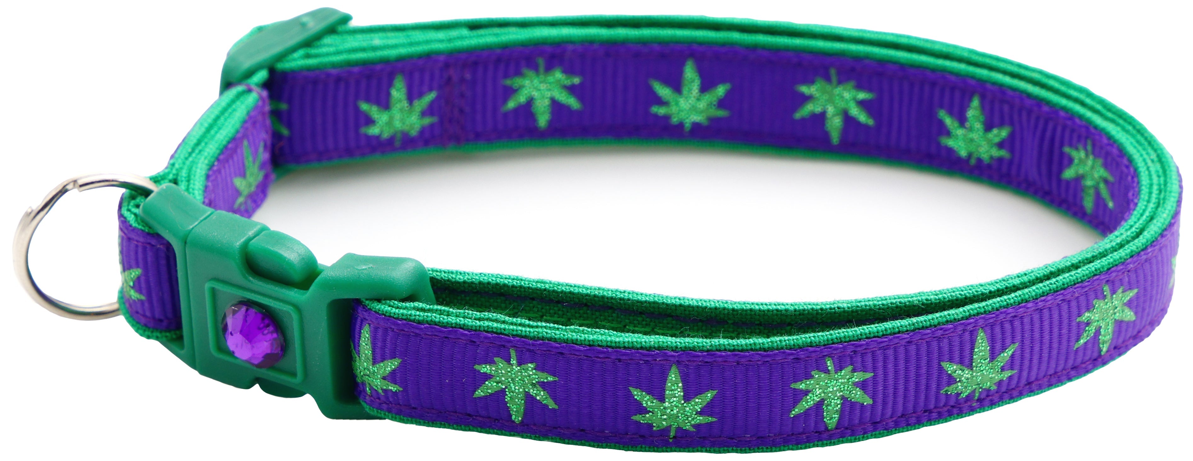 Marijuana Leaves Breakaway Cat Collar-66