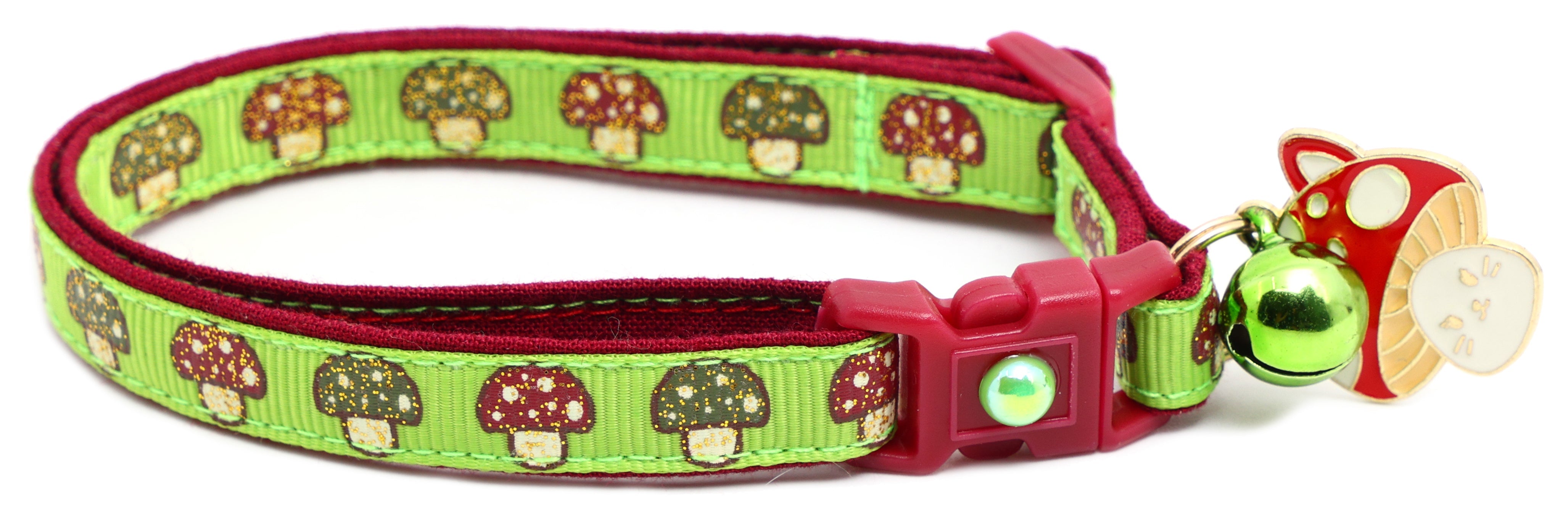 Woodland Mushrooms Breakaway Cat Collar-25