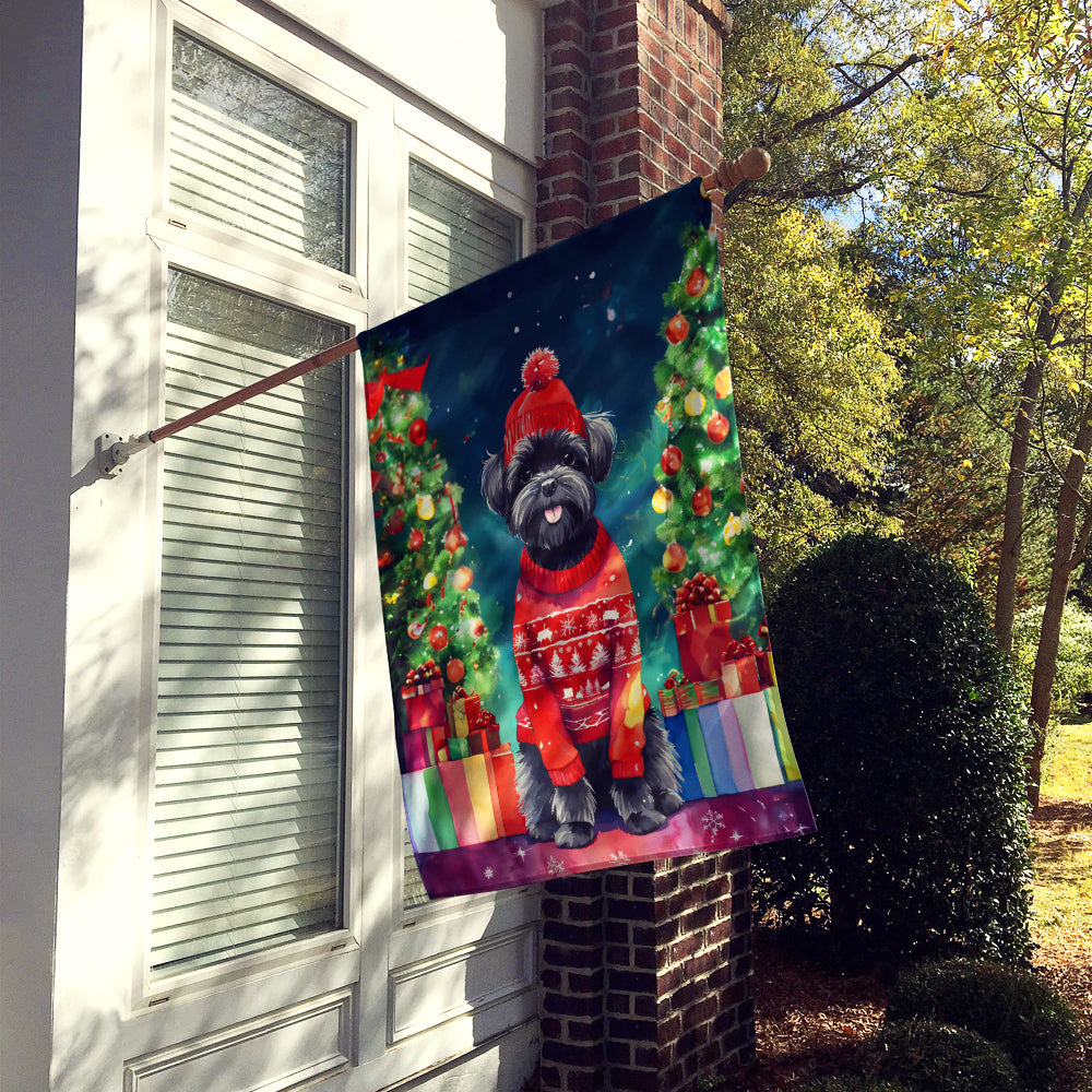 Affenpinscher Christmas House Flag-1