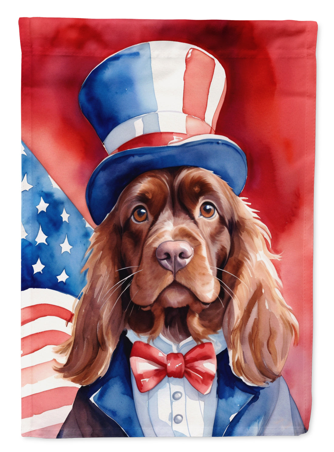 Sussex Spaniel Patriotic American Garden Flag