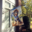 Bernedoodle Cowboy Welcome House Flag-1