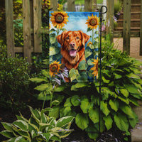 Nova Scotia Duck Toller in Sunflowers Garden Flag-1