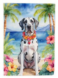 Great Dane Luau Garden Flag-0
