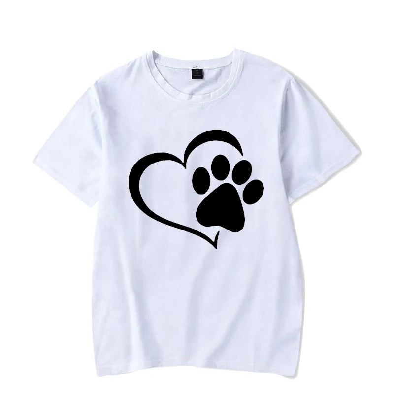 Luminous Dog Paw T-Shirt - Glow-in-Dark 90s Harajuku Style